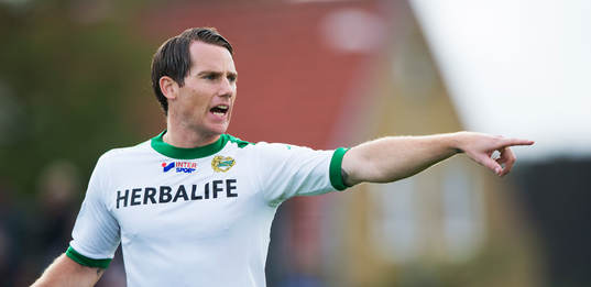 Hammarbys Johan Persson i matchen i Superettan mellan