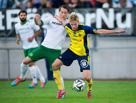 Hammarbys Johan Persson och Ängelholms Andreas Karlsson i
