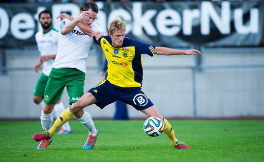 Hammarbys Johan Persson och Ängelholms Andreas Karlsson  i