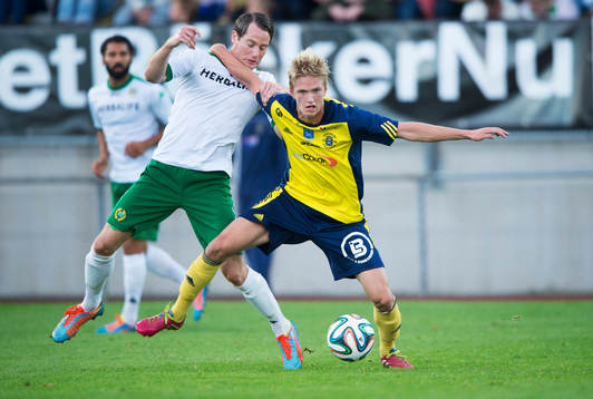 Hammarbys Johan Persson och Ängelholms Andreas Karlsson  i