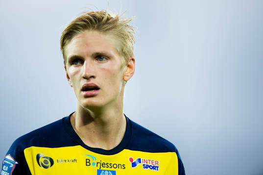 Ängelholms Andreas Karlsson  i matchen i Superettan mellan