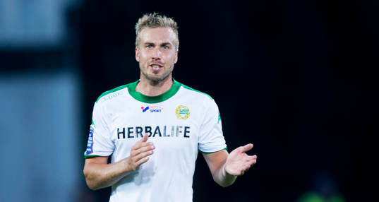 Hammarbys Daniel Theorin i matchen i Superettan mellan