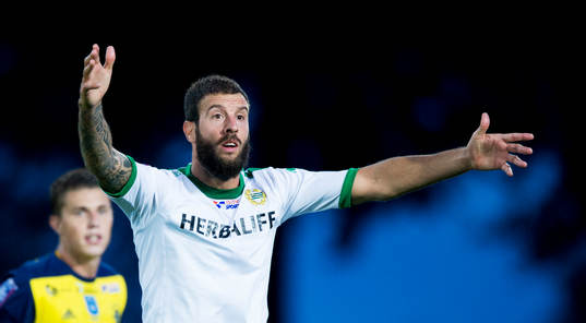 Hammarbys Andreas Haddad  i matchen i Superettan mellan