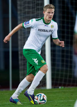 Hammarbys Lars Saetra i matchen i Superettan mellan