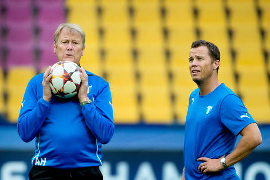 Malmö FFs tränare Åge Hareide och sportchef Daniel