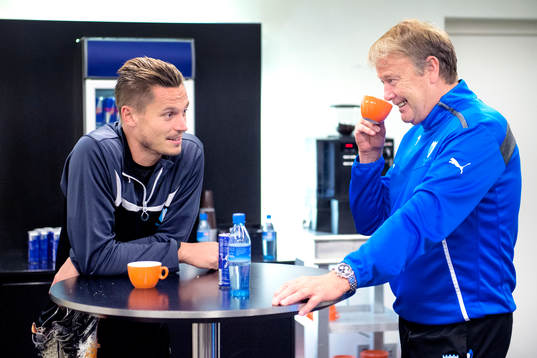 Malmö FFs Markus Rosenberg och tränare Åge Hareide