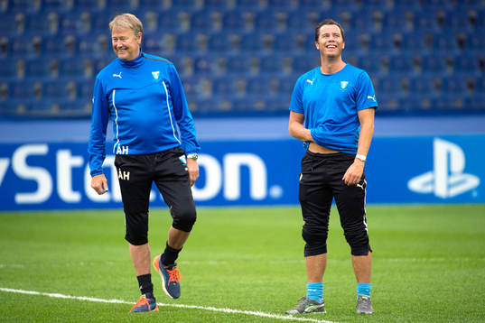 Malmö FFs tränare Åge Hareide och sportchef Daniel