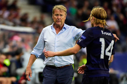 Malmö FFs tränare Åge Hareide och Simon Kroon