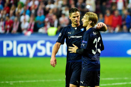 Malmö FFs Markus Rosenberg och Emil Forsberg jublar