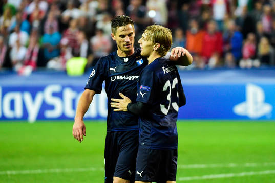 Malmö FFs Markus Rosenberg och Emil Forsberg jublar