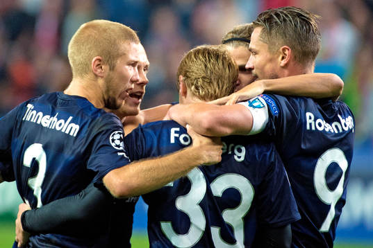 Malmö FF firar Emil Forsberg gjort 2-1