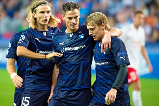 Malmö FFs Pawel Cibicki, Markus Rosenberg och Emil