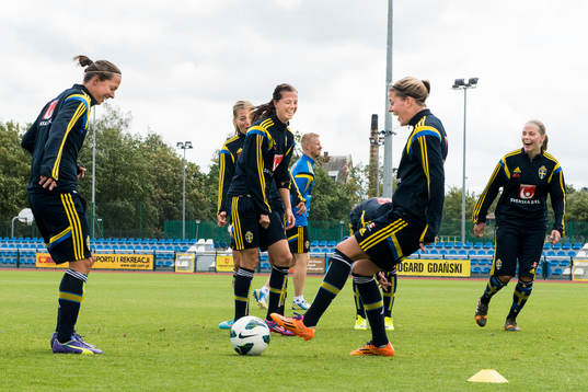 Sveriges Lina Nilsson, Lotta Schelin, Olivia Schough och