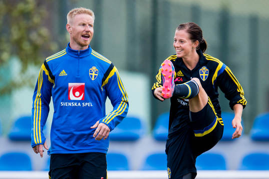 Sveriges sjukgymnast Jörgen Sandberg och Lotta Schelin