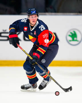 Djurgårdens David Rundqvist med pucken