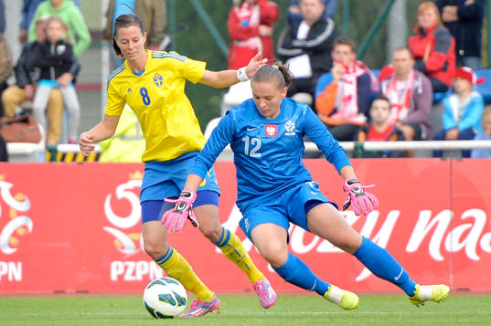 Sveriges Lotta Schelin och Polens Agata Gusciora