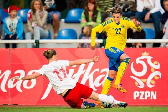 Polens Gabriela Grzywinska och Sveriges Olivia Schough
