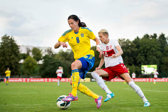 Sveriges Lotta Schelin och Polens Jolanta Siwinska
