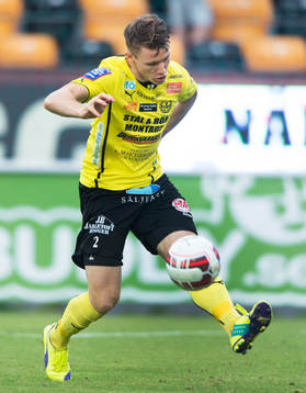 Mjällbys Viktor Agardius i matchen i allsvenskan mellan