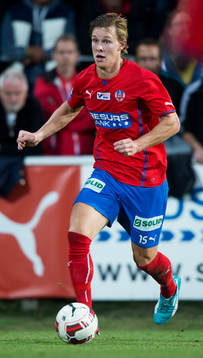 Helsingborgs Emil Krafth i matchen i allsvenskan mellan