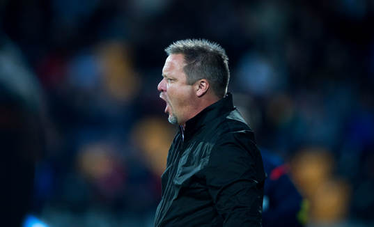 Helsingborgs tränare Roar Hansen i matchen i allsvenskan