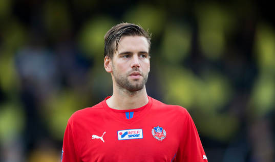 Helsingborgs Mikael Dahlberg i matchen i allsvenskan mellan