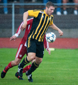 IFK Hässleholms Daniel Engel i matchen i division 3 mellan