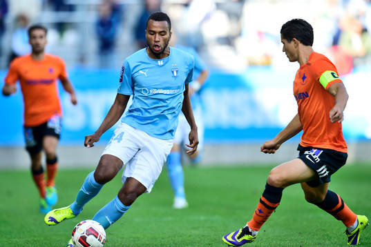 Malmö FFs Isaac Kiese Thelin och Norrköpings David Boo