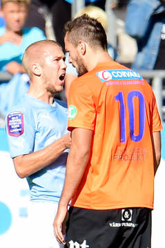 Malmö FFs Anton Tinnerholm och Norrköpings Emir Kujovic