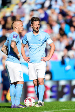 Malmö FFs Magnus Eriksson och Markus Rosenberg