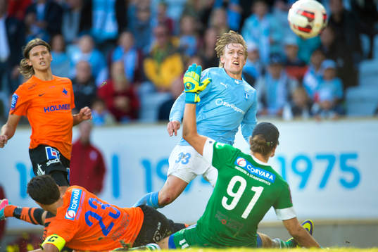 Malmö FFs Emil Forsberg gör 1-0 bakom Norrköpings
