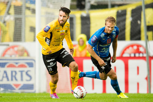 Elfsborgs Mikkel Beckmann och Halmstads Jesper Westerberg