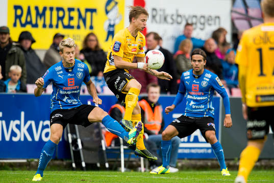 Halmstads Viktor Ljung och Elfsborgs Simon Hedlund