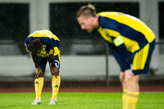 Ängelholms Samuel Monday och Björn Westerblad deppar
