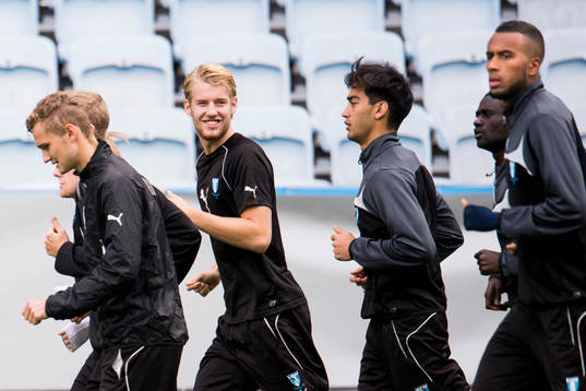 Malmö FFs Piotr Johansson, Filip Helander, Amin Nazari och