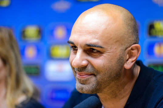 Elfsborgs tränare Jan Mian på en presskonferens