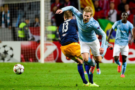 Malmö FFs Emil Forsberg och Salzburgs Stefan Ilsanker