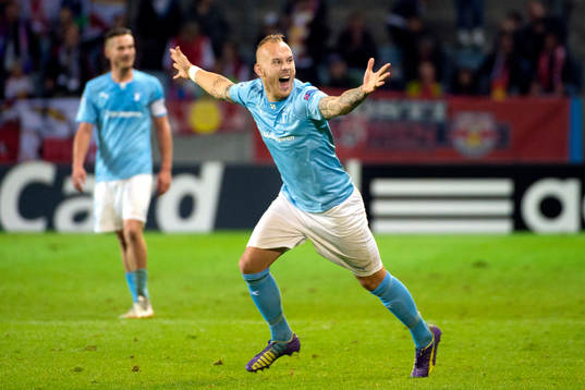 Malmö FFs Magnus Eriksson jublar