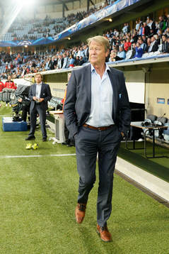 Malmö FFs tränare Åge Hareide innan kvalmatchen i