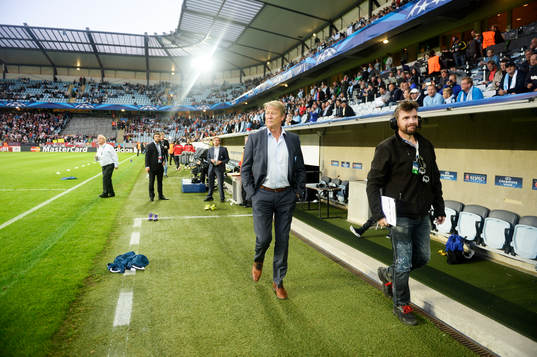 Malmö FFs tränare Åge Hareide innan kvalmatchen i