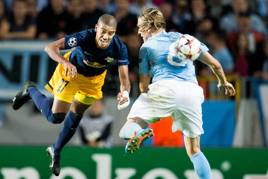 Salzburgs Alan och Malmö FFs Markus Halsti