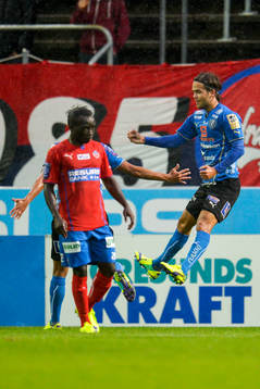 Halmstads Kristinn Steindorsson jublar