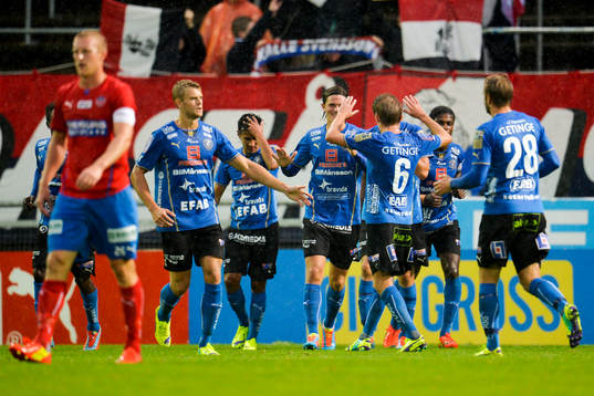 Halmstads Kristinn Steindorsson jublar