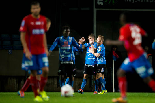 Halmstads spelare jublar