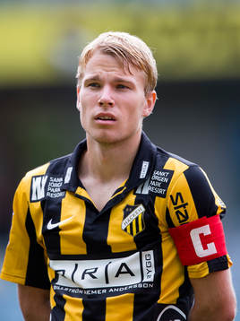Häckens Oscar Lewicki innan fotbollsmatchen i Allsvenskan