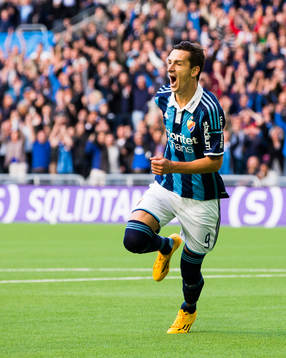 Djurgårdens Haris Radetinac jublar