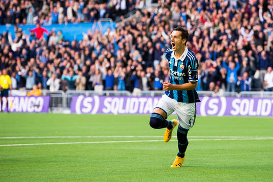 Djurgårdens Haris Radetinac jublar