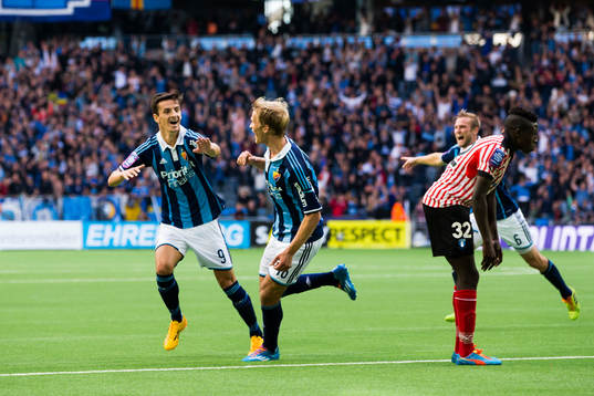 Djurgårdens Sebastian Andersson jublar