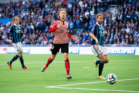Malmö FFs Emil Forsberg och Djurgårdens Stefan Karlsson