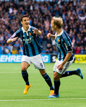 Djurgårdens Sebastian Andersson jublar